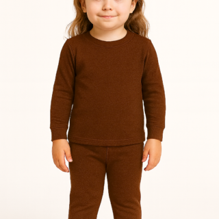 Premium Ultra-Warm Kids Winter Thermal Suit – Rich Brown Edition | 3 to 4 year