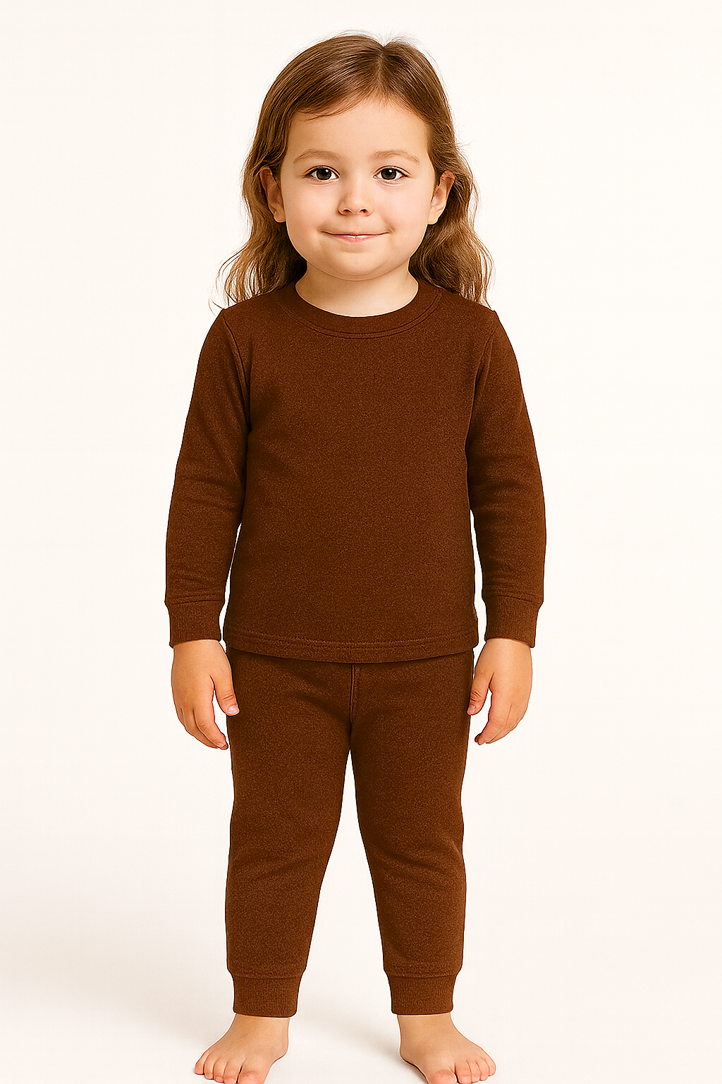Premium Ultra-Warm Kids Winter Thermal Suit – Rich Brown Edition | 3 to 4 year