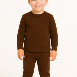 Premium Ultra-Warm Kids Winter Thermal Suit – Rich Brown Edition | 3 to 4 year