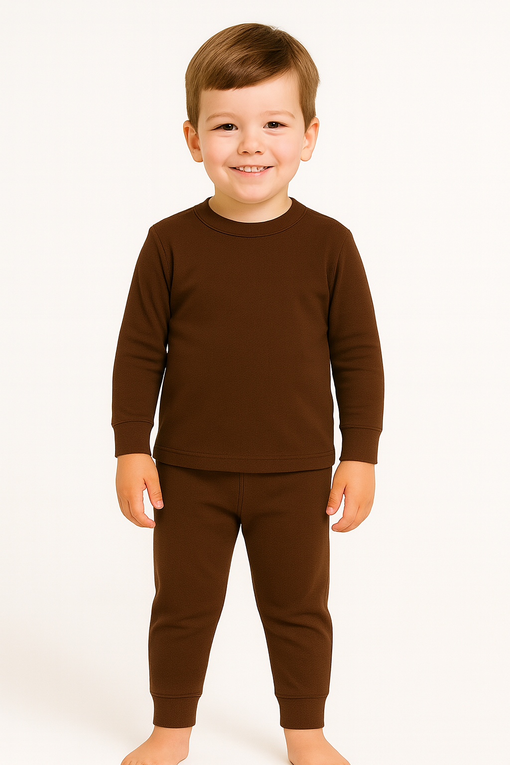 Premium Ultra-Warm Kids Winter Thermal Suit – Rich Brown Edition | 3 to 4 year - Image 2