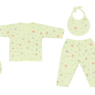 SoftMint Beep-Beep Printed | Baby Night Suit with Cap (0–6 Months)
